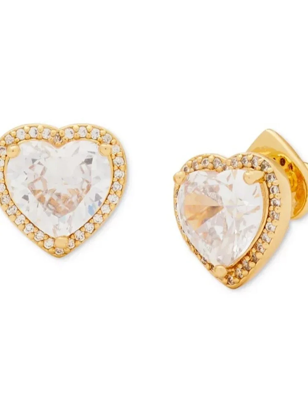 Kate Spade Pavé Heart Stud Earrings NWT In Box